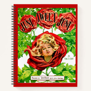 Juni 1908 Druck der Notenblätter des Sweet June Notizbuch