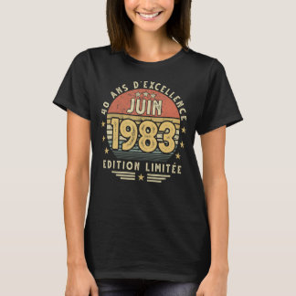 Juni 1983 40. Geburtstag Juni 1983 Mann Frau T-Shirt