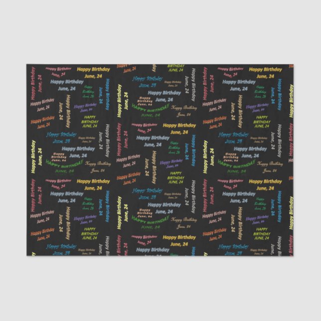 Juni, 24 Geburtstagspapier Seidenpapier (Vorderseite)
