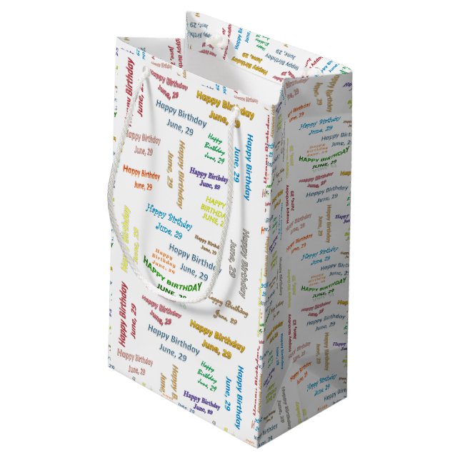 Juni, 29 Geburtstagsgeschenktasche Kleine Geschenktüte (Rückseite Schrägansicht)