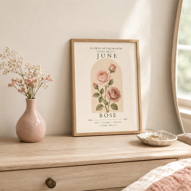 Juni-Geburtsblumen-Rosenposter Poster (Von Creator hochgeladen)
