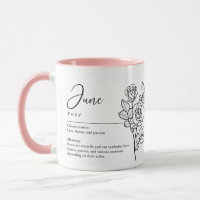 Juni Geburtsmonat Blume Rose Minimalistisch