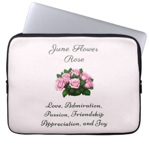 Juni Geburtsmonat Blume Rose Zeitlose Bläschen Laptopschutzhülle