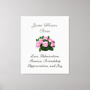 Juni Geburtsmonat Blume Rose Zeitlose Bläschen Leinwanddruck