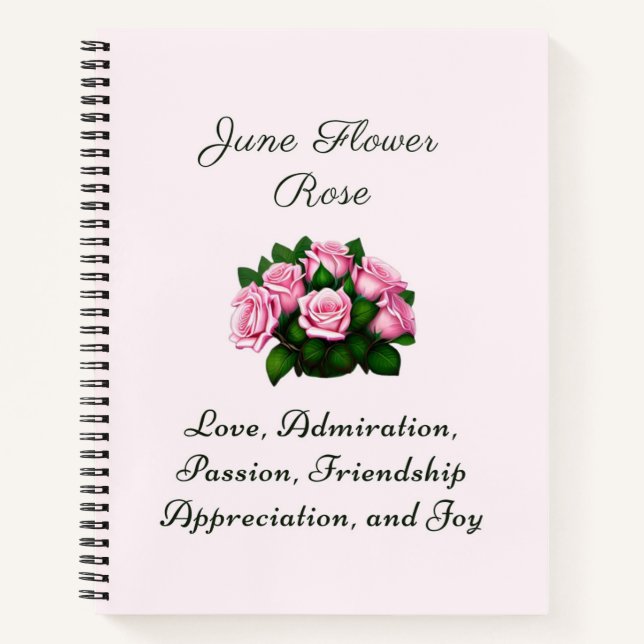 Juni Geburtsmonat Blume Rose Zeitlose Bläschen Notizbuch (Vorderseite)