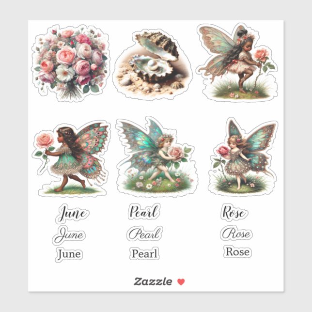 Juni Geburtsmonat Geburtsdatum Blume Aufkleber Set (Blatt)