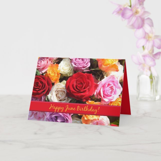 Juni Geburtstagsfeier Rose Geburtsmonat Blume Karte (Orchidee)