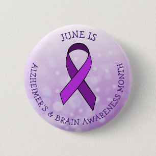 Juni ist Alzheimer und Brain Awareness Month Button