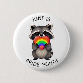 Juni ist der Pride Month | Niedliches Racoon mit R Button