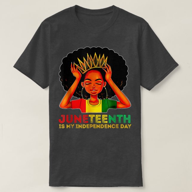 Juni Juneteenth ist mein Unabhängigkeitstag Schwar T-Shirt (Design vorne)