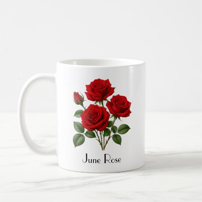 Juni-Rosen-Blumen Kaffeetasse (Links)