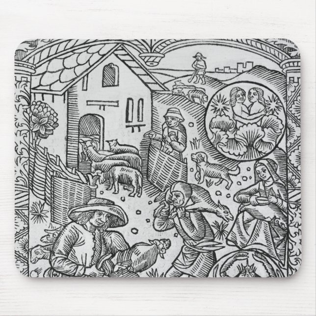 Juni, Schafscheren, Zwillinge Mousepad (Vorne)