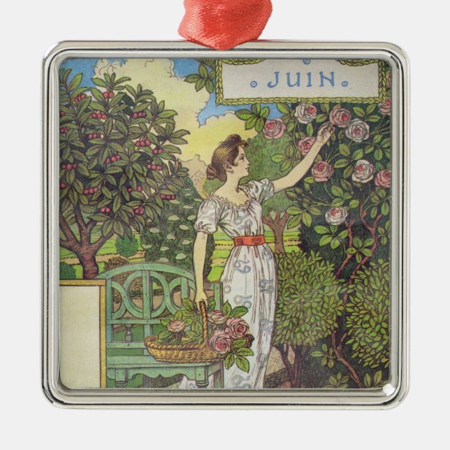 Juni Silbernes Ornament (Vorne)