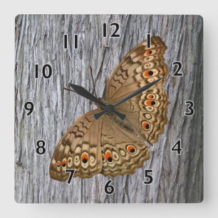 Junio Panther-Schmetterling Quadratische Wanduhr