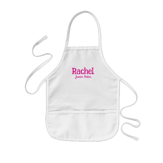 Junior-Bäckerin Hot Pink Mädchen Kinderschürze (Vorne)