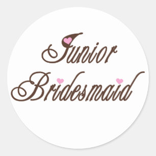 Junior Bridesmaid Classy Browns Runder Aufkleber