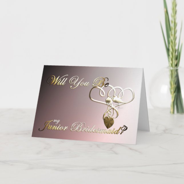 Junior Bridesmaid Hochzeit Vorschlag Einladung Tau (Vorderseite)