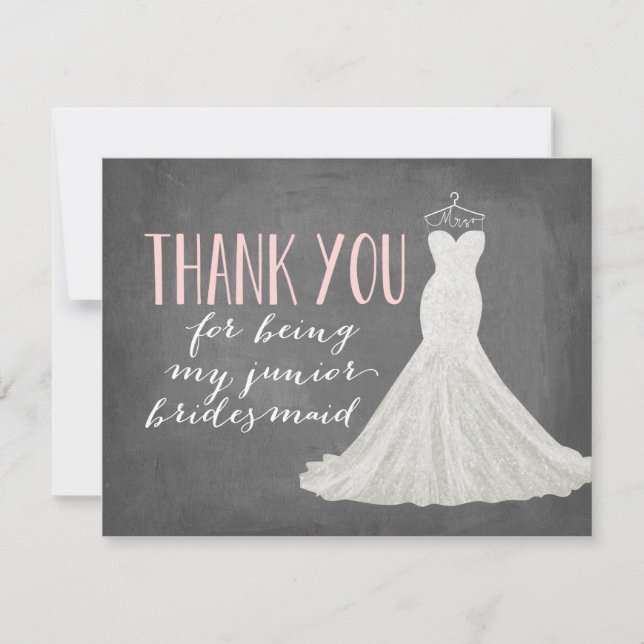 Junior Bridesmaid Vielen Dank | Bridesmaid Einladung (Vorderseite)