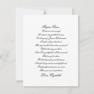 Junior Bridesmaid Vielen Dank, dass Sie Script Poe
