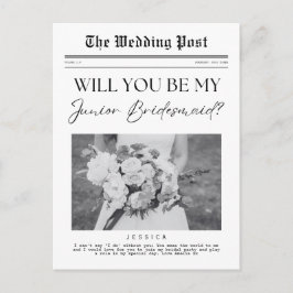 Junior Bridesmaid Vorschlag, Custom Newspaper Postkarte