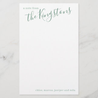 Junior Family Name Script Briefpapier