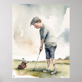 Junior Golfer - Golf Art Print Poster