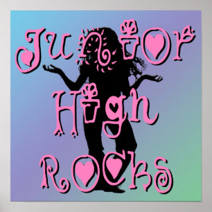 Junior High Rocks - Poster des fleurs de coeur