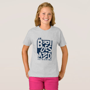 Junior Jr. Brautjungfer, Hochzeit, Navyblau T-Shirt