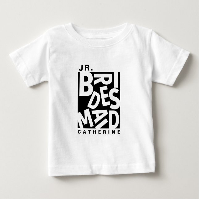 Junior Jr. Bridesmaid, Hochzeitsfeier Baby T-shirt (Vorderseite)