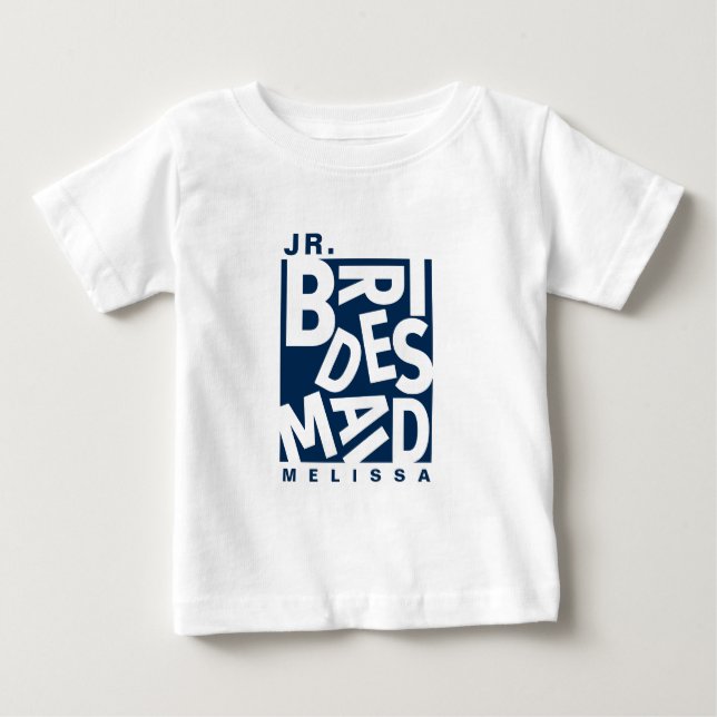 Junior Jr. Bridesmaid, Hochzeitsfeier, Navy Blue Baby T-shirt (Vorderseite)