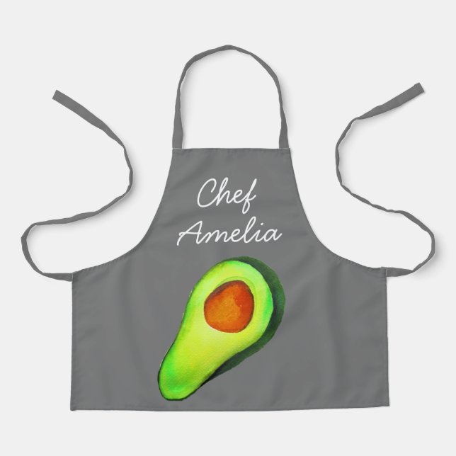 Junior Koch Avocados farbenfrohe Kinder Schürze (Vorderseite)