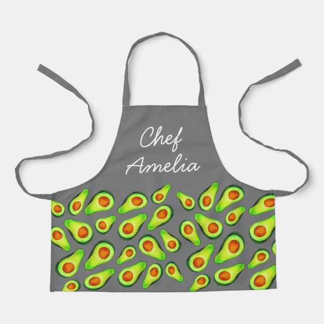 Junior Koch Avocados farbenfrohe Kinder Schürze (Vorderseite)