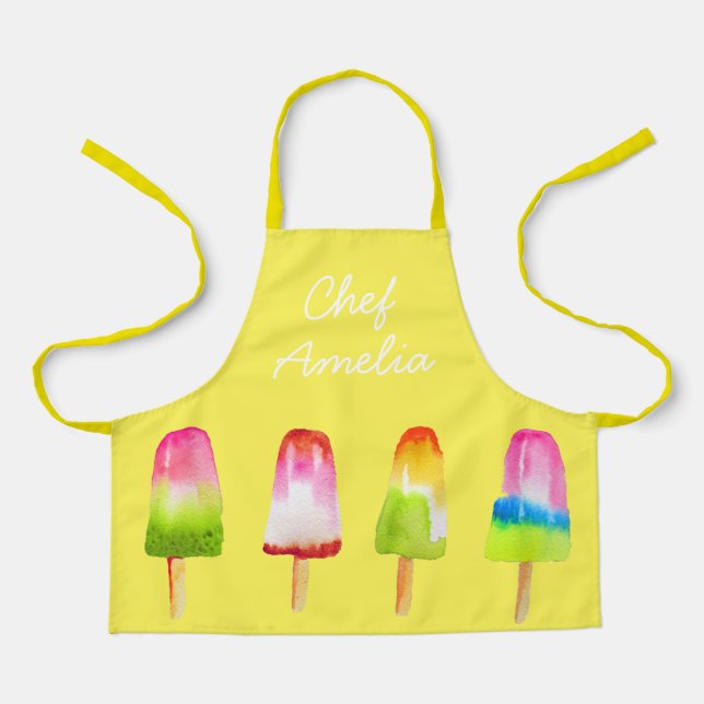 Junior Koch Popsicles kunstfarbene Kinder Schürze (Vorderseite)