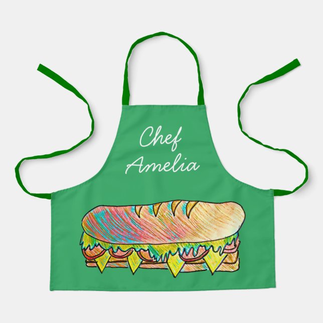 Junior Koch Untersanndwich farbenfrohe Kinder Schürze (Vorderseite)