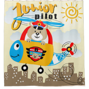 Junior-Pilot-Bär Duschvorhang