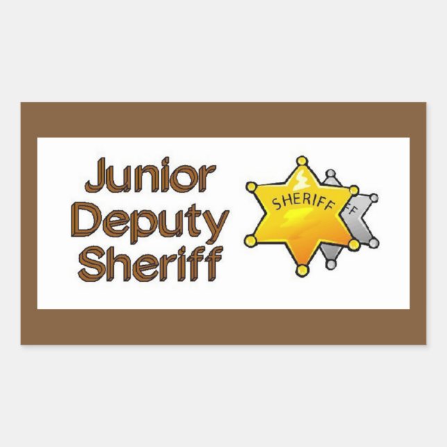 Junior Stellvertreterin Sheriff Rechteckiger Aufkleber (Vorderseite)