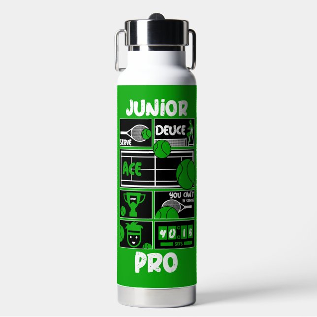 Junior Tennis Player T - Shirt Trinkflasche (Vorderseite)