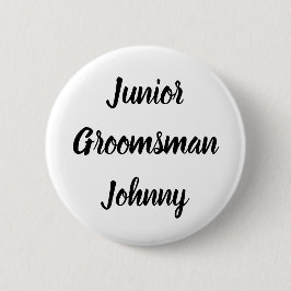 Junior Trauzeuge Black Individuelle Name Geschenke Button