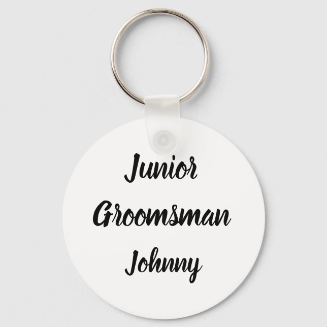 Junior Trauzeuge Geschenke Individuelle Name Hochz Schlüsselanhänger (Vorderseite)