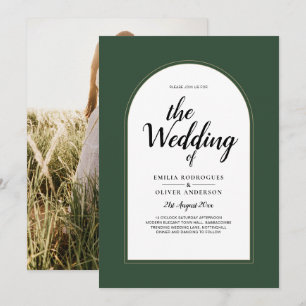 JUNIPER GREEN GOLD FOTO Wedding INVITE Einladung