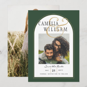 JUNIPER GREEN GOLD FOTO Wedding INVITE Einladung