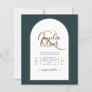 Juniper Green Gold Moderne Hochzeit INVITE QR Code