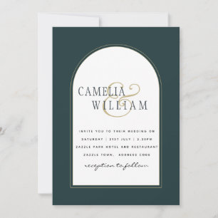 Juniper Green Gold Moderne Hochzeit INVITE QR Code Einladung