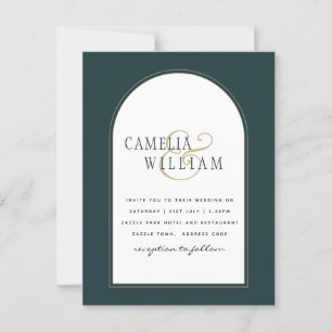 Juniper Green Gold Moderne Hochzeit INVITE QR Code Postkarte