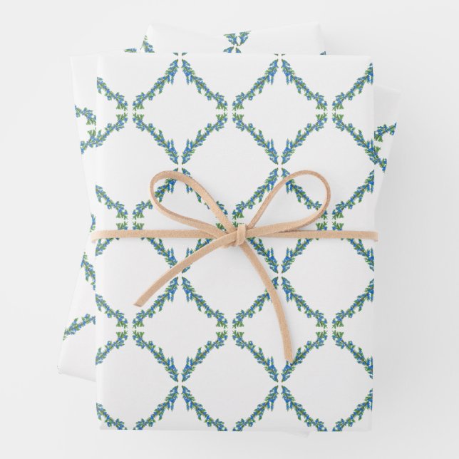 Juniper Trellis Winter Grüntöne Geschenkwrap Geschenkpapier Set (Beispiel)