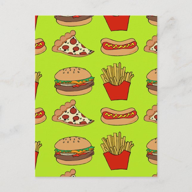 Junk Food Design Postkarte (Vorderseite)