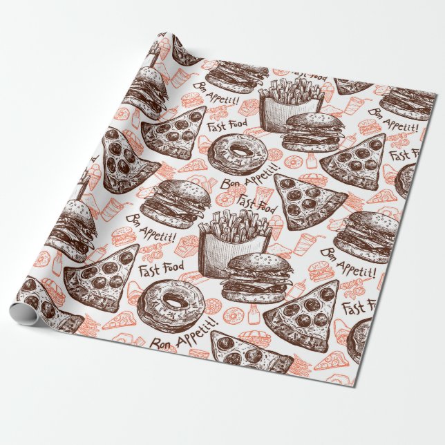 Junk Food Geschenkpapier (Ungerollt)