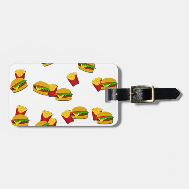 Junk Food-Muster Gepäckanhänger (Vorderseite horizontal)