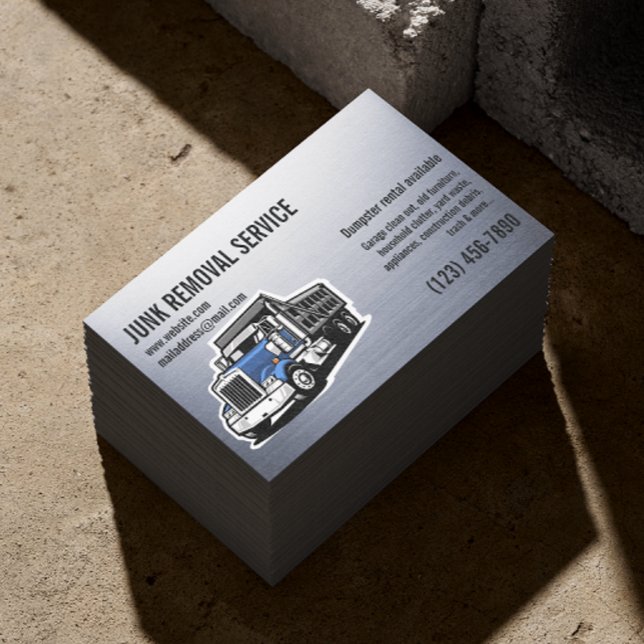 JUNK GARBAGE REMOVAL SERVICES HAULING SILVER VISITENKARTE (Von Creator hochgeladen)