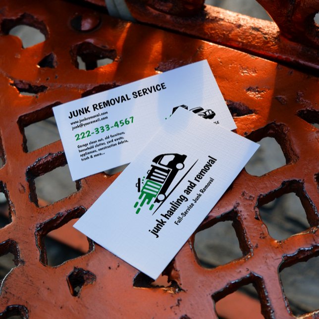 JUNK HAULING TRASH REMOVAL GREEN BLACK VISITENKARTE (Von Creator hochgeladen)